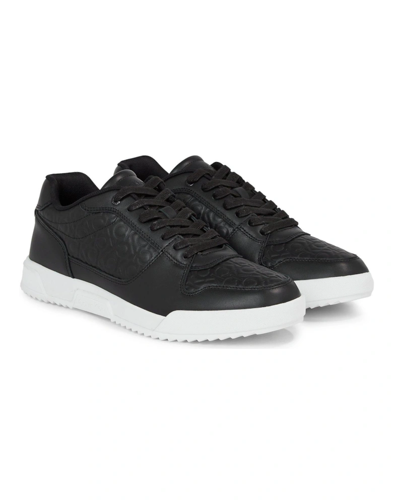 Low Top Lace Up Trainers - Black/White