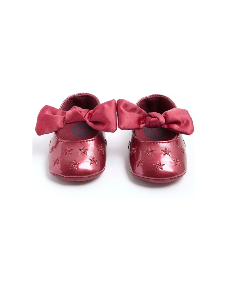 Baby Baby Girls Patent Bow Ballet Shoes - Red