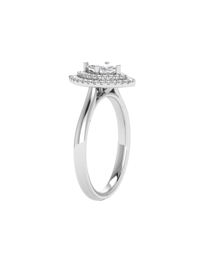 Cece 9ct White Gold Lab Grown Marquise 0.55ct G VS Diamond Ring
