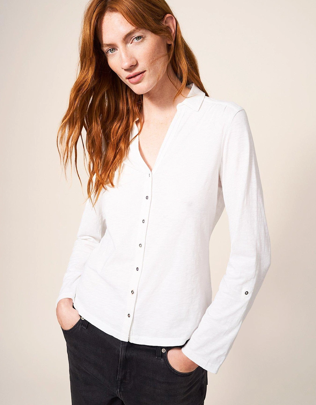 Annie Jersey Shirt - White, 2 of 1