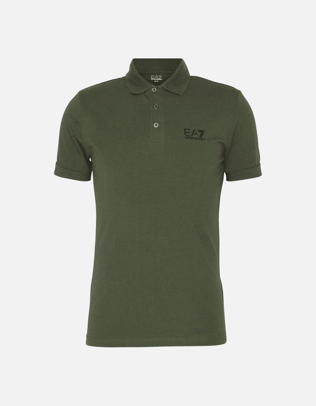 Cotton Print Logo Short Sleeve Green Polo Shirt, 3 of 2