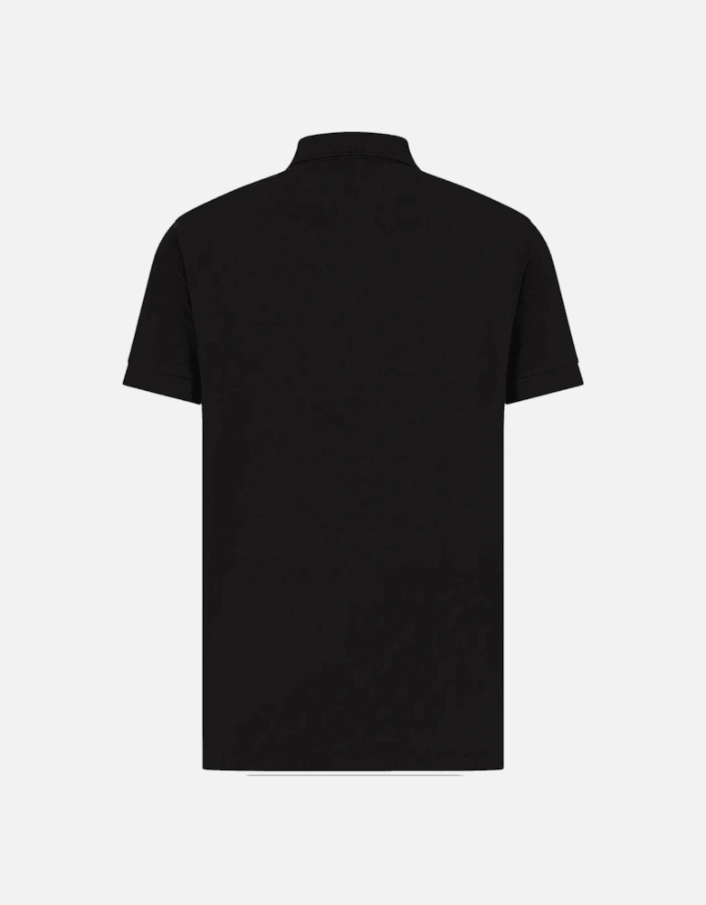 Cotton Box Logo Short Sleeve Black Polo Shirt