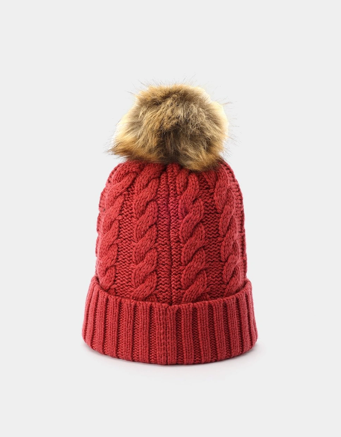 Unisex Cable Knit Beanie With Pom