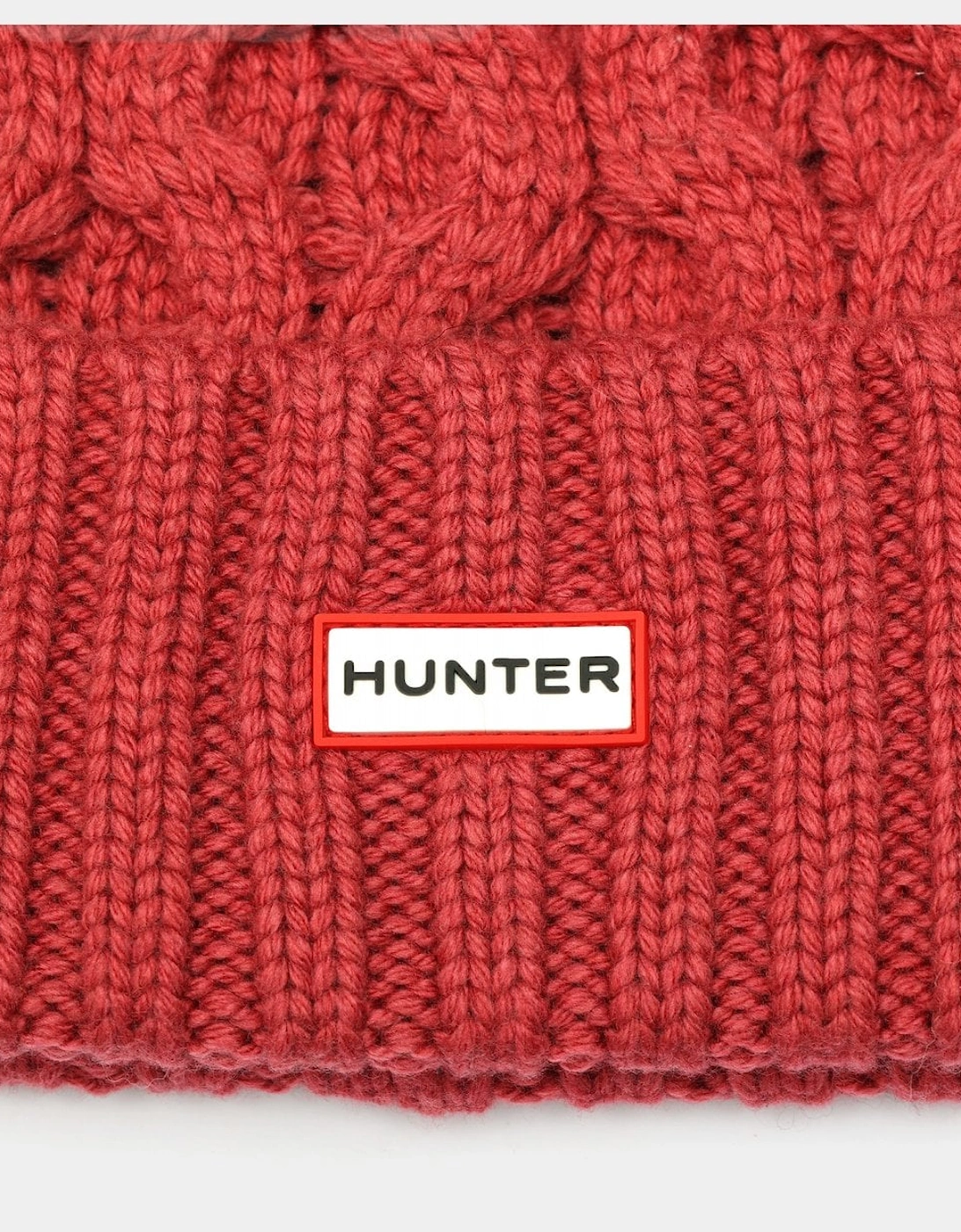 Unisex Cable Knit Beanie With Pom