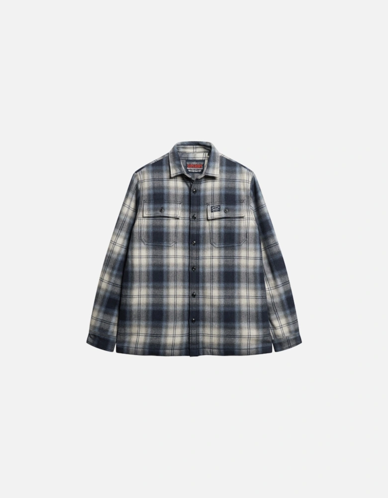 Men's Miller Wool Overshirt Roderick Check Dark Blue