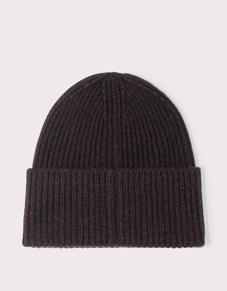 Merino Lambswool Rib N Logo Beanie