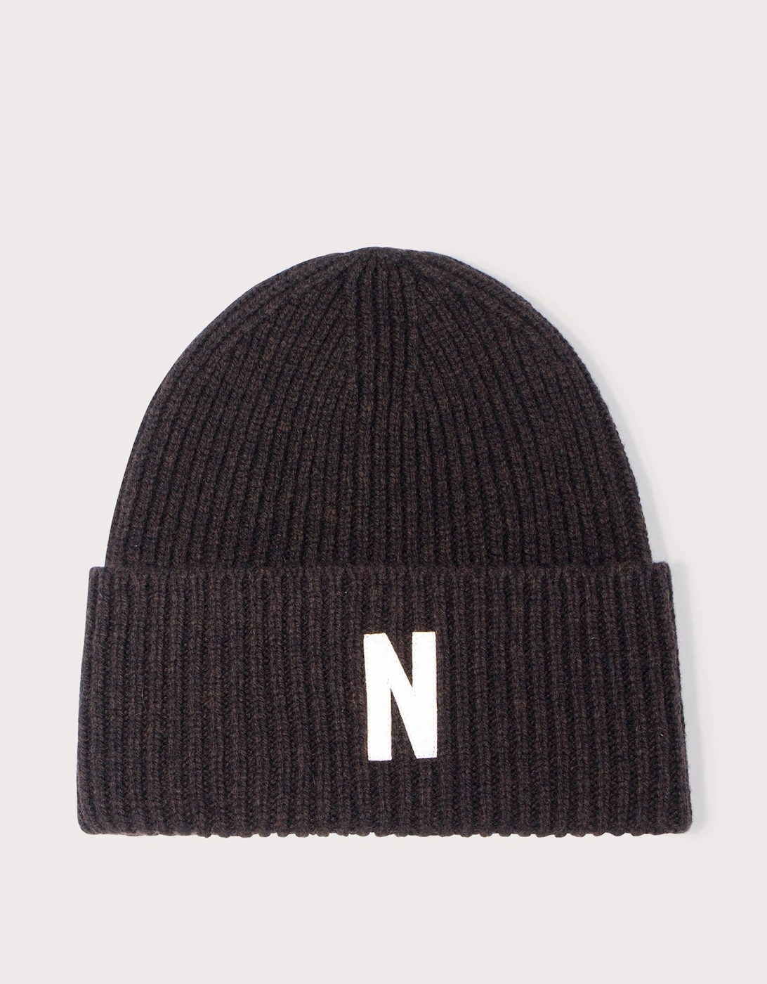 Merino Lambswool Rib N Logo Beanie, 3 of 2