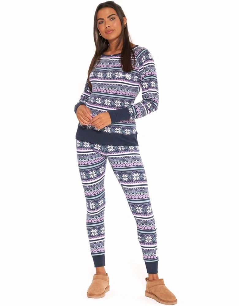 Womens Sofiana Fairisle Long Sleeve Loungewear Set