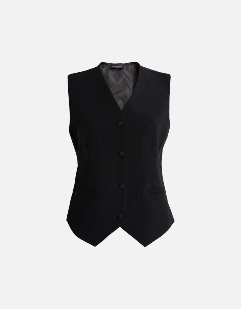 Plain Fitted Waistcoat Black