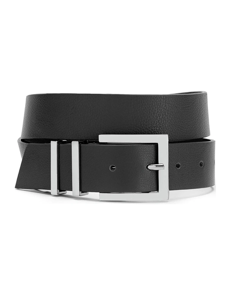 Black Leather Buckle Belt