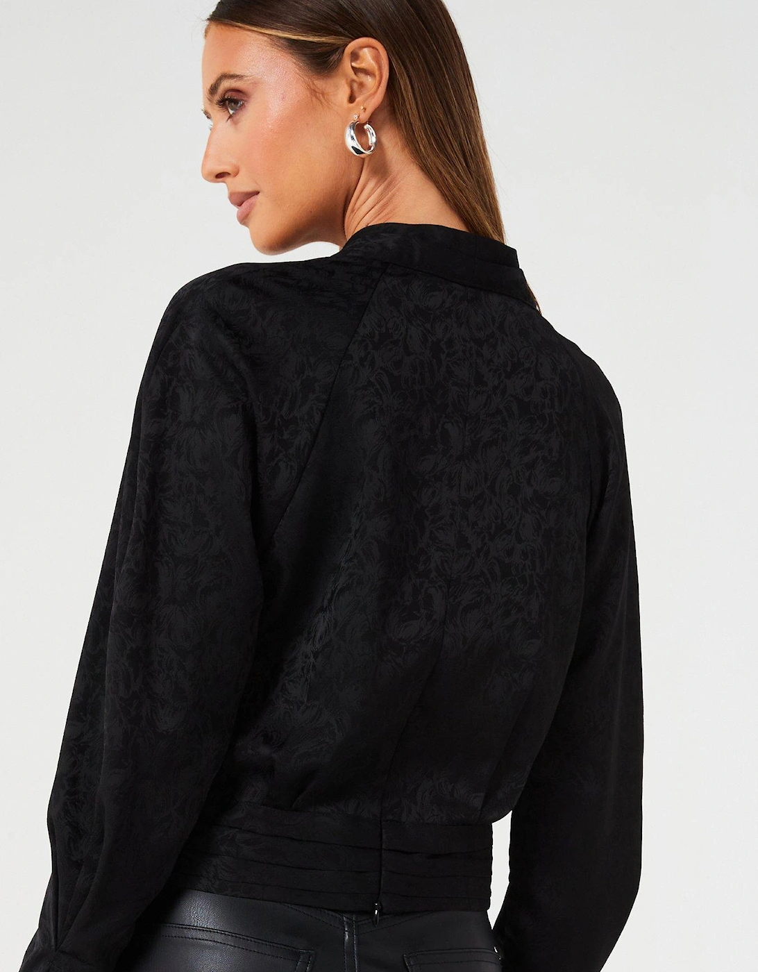 Jacquard Wrap Blouse