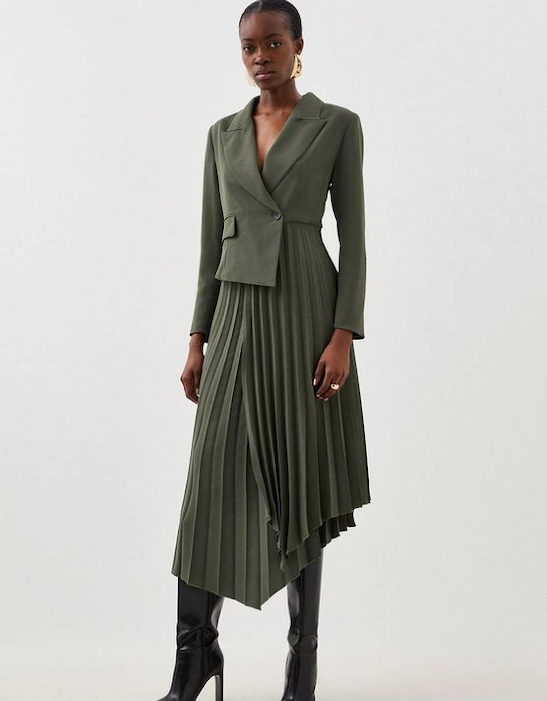 Tailored Pleated Midi Dress, 5 of 4