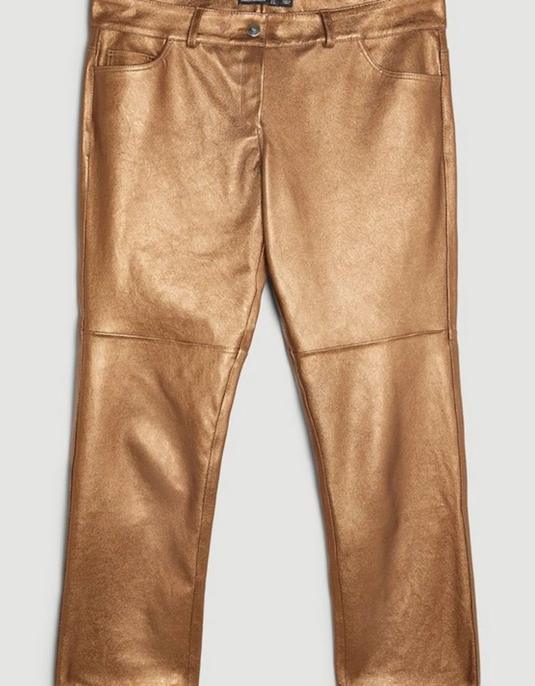The Founder Metallic Stretch Leather 5 Pocket Jean