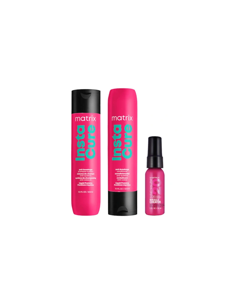 InstaCure Anti-Breakage Shampoo 300ml, Conditioner 300ml + Mini Miracle Creator 30ml To Strengthen Hair (Worth £32.70)
