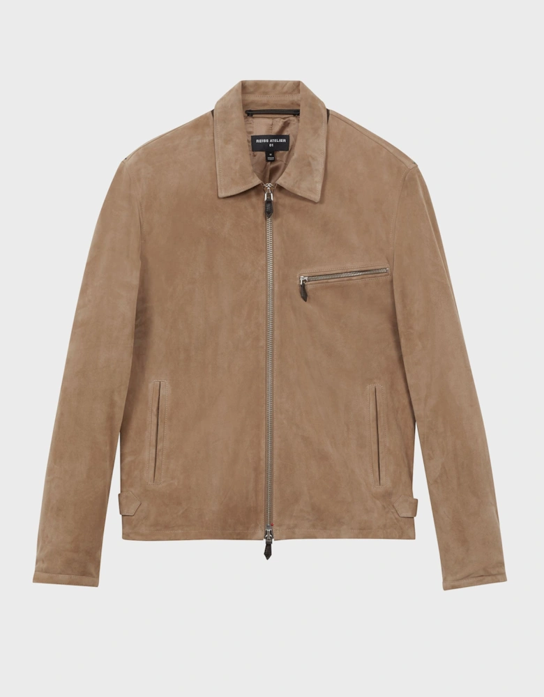 Atelier Metis Suede Zip-Through Jacket