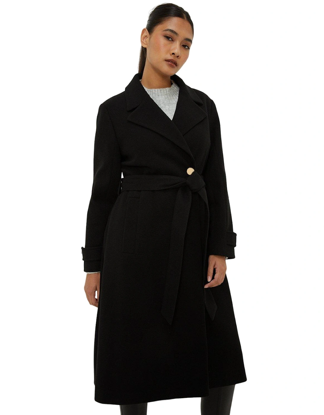 Womens/Ladies Longline Belt Petite Coat, 5 of 4