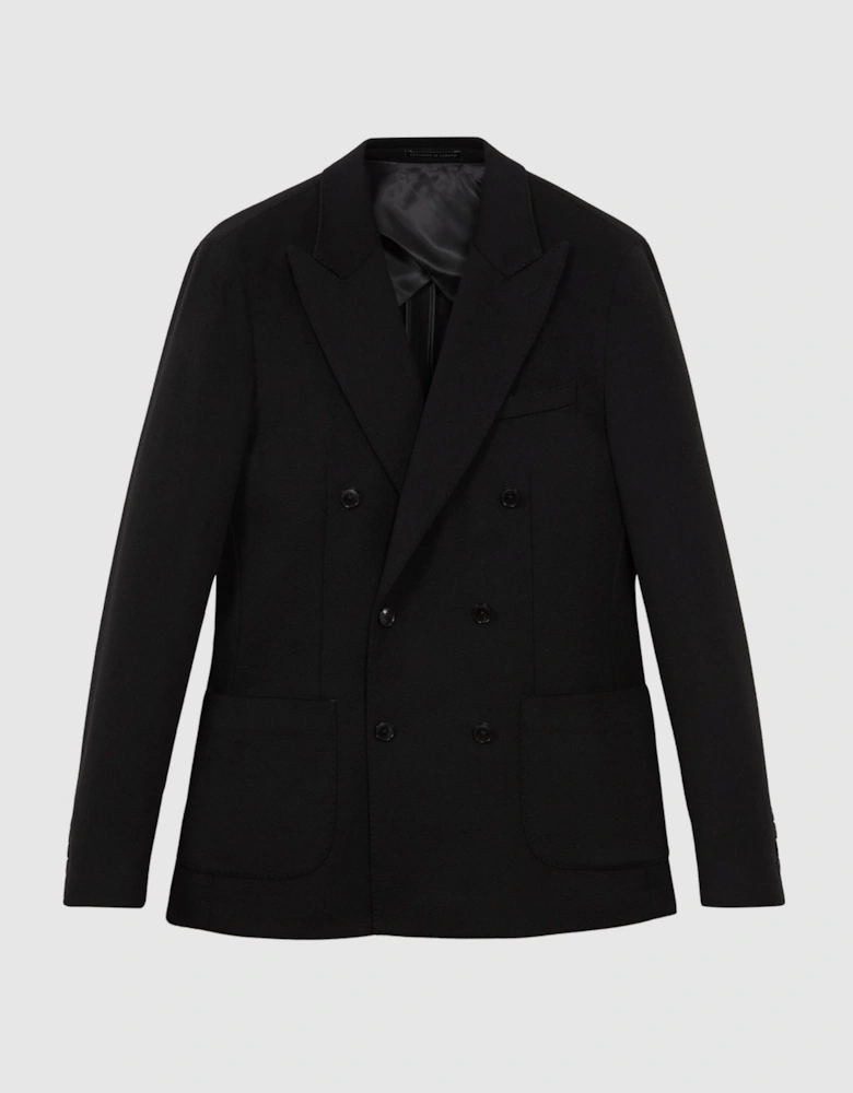 Atelier Cashmere Slim Fit Double Breasted Blazer