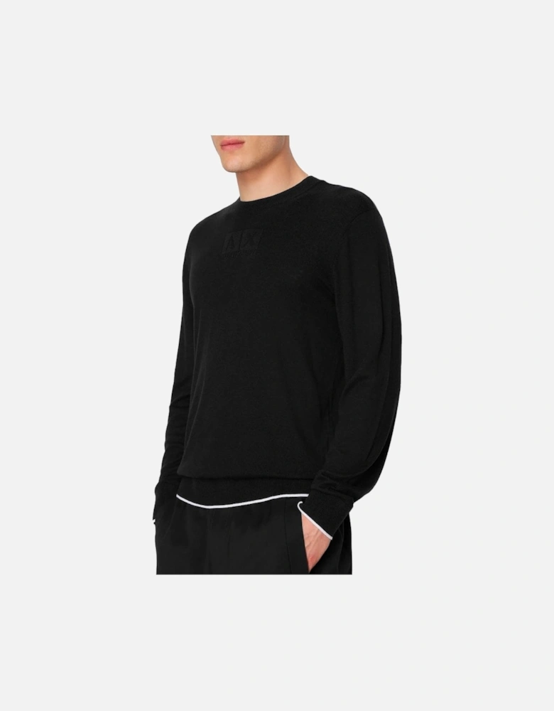 Man Knitted Pullover Black