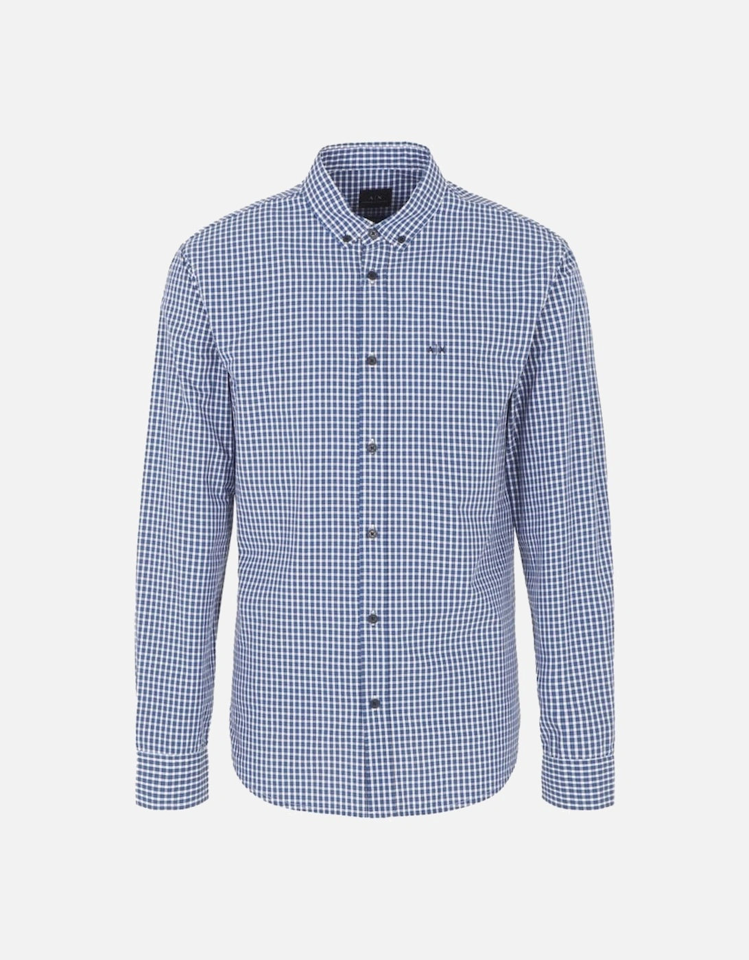 Woven Micro Gingham Shirt White Blue, 3 of 2