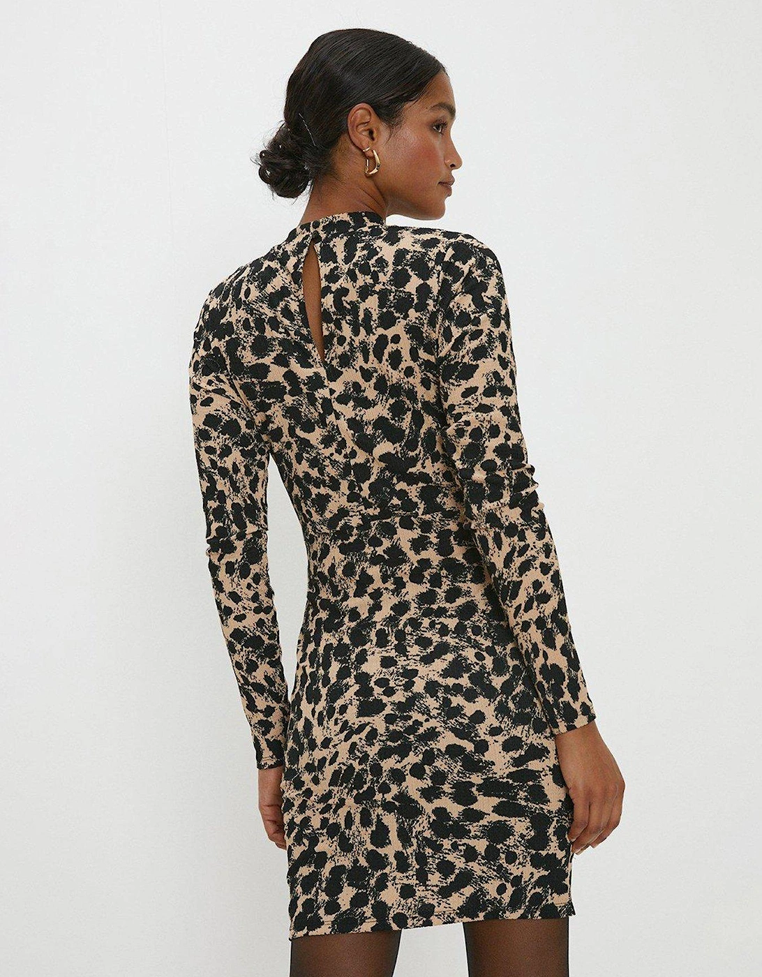 Wrap Skirt Mini Dress - Leopard Print