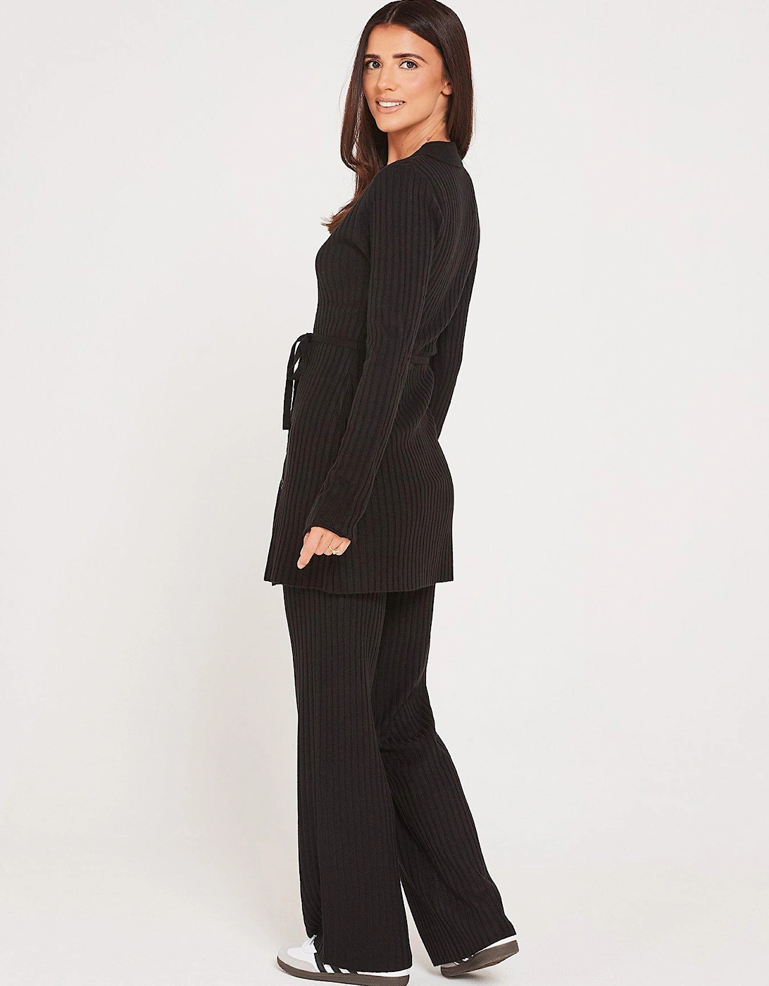 x V by Very Knitted Co-ord Trousers - Black