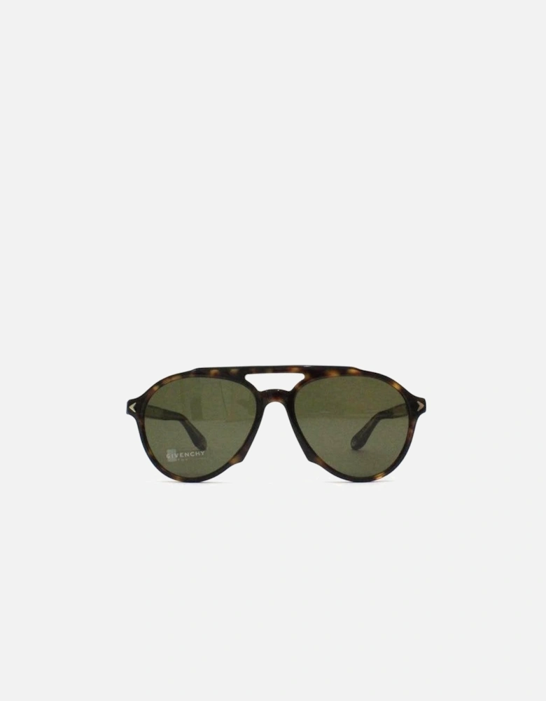 Tortoise Shell Frame Aviator Sunglasses Dark Havana