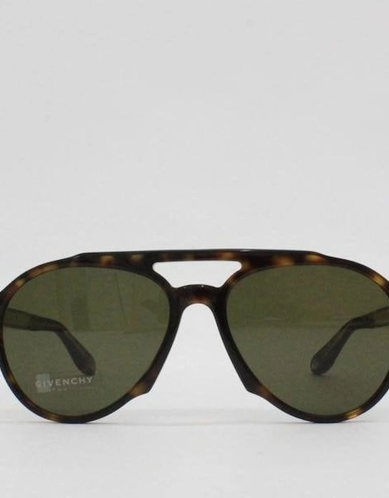 Tortoise Shell Frame Aviator Sunglasses Dark Havana