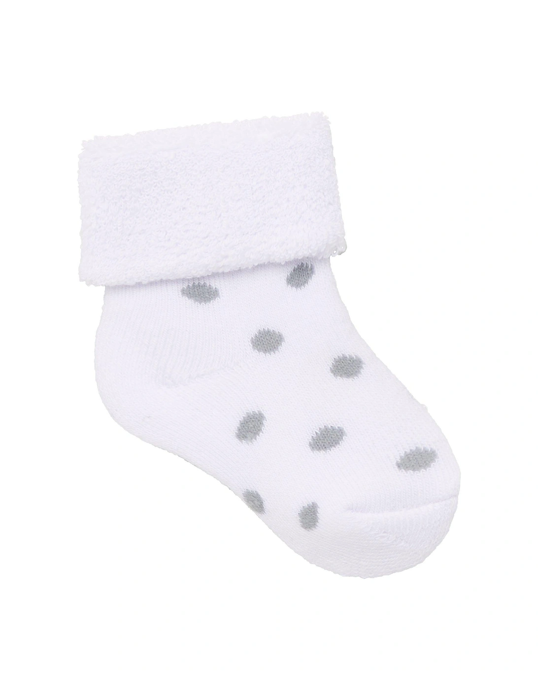 Baby Unisex 3 Pack Little Spot, Stripe and Plain Terry Socks - Grey