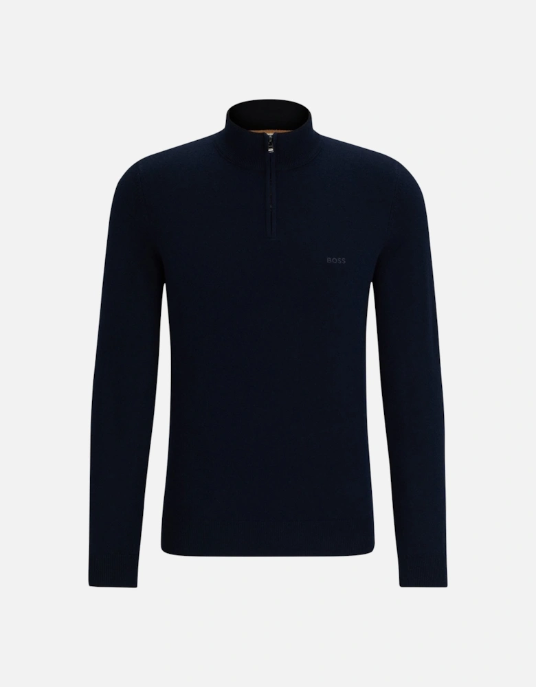 Boss Black Marlo Half Zip Knitwear Dark Blue