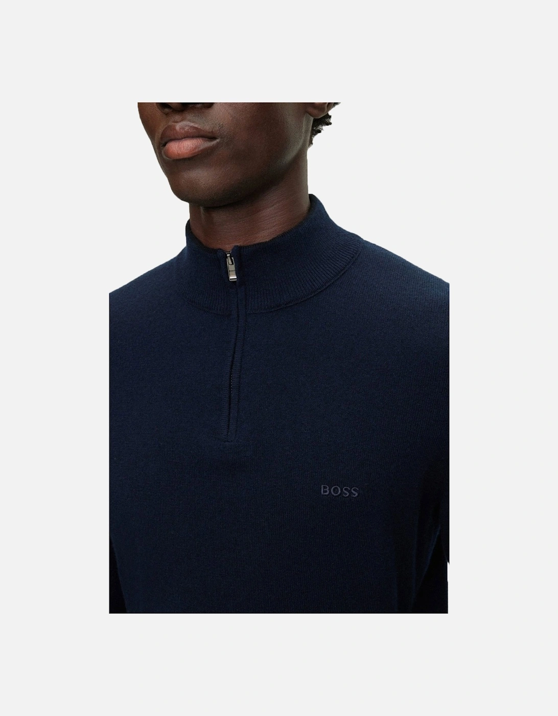 Boss Black Marlo Half Zip Knitwear Dark Blue