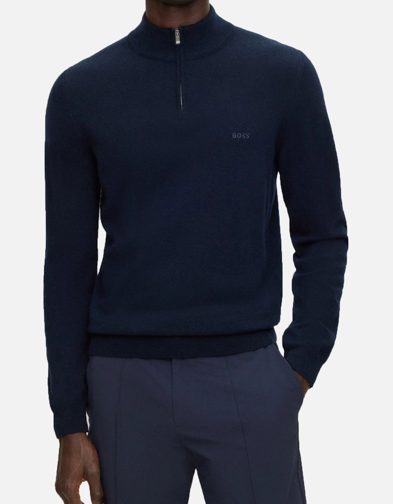 Boss Black Marlo Half Zip Knitwear Dark Blue