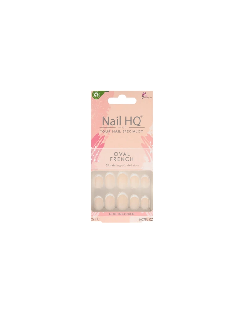 Oval French Nails (24 Pieces)