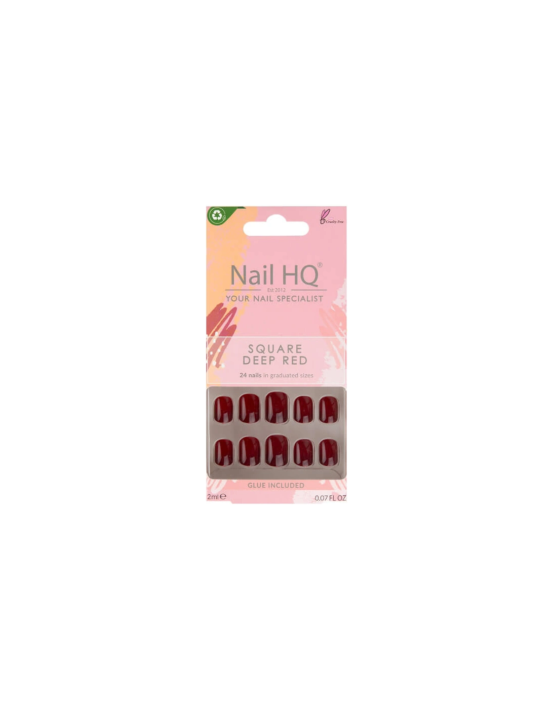 Square Nails Deep Red (24 Pieces), 2 of 1