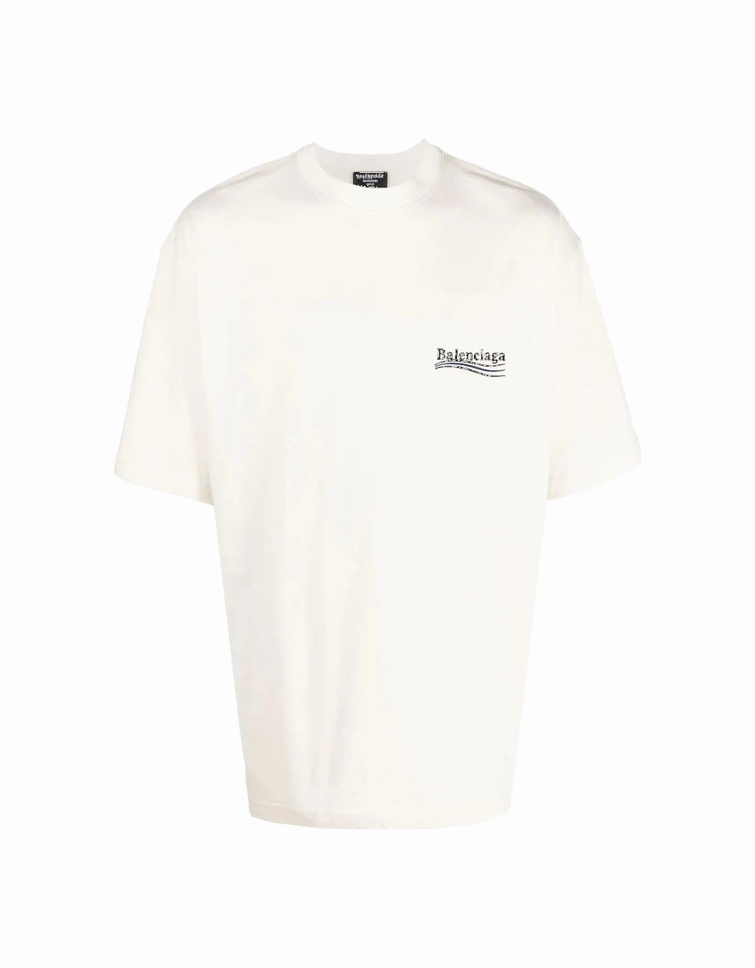 Political Campaign Embroidered Logo Blue Stripe T-Shirt in White, 6 of 5