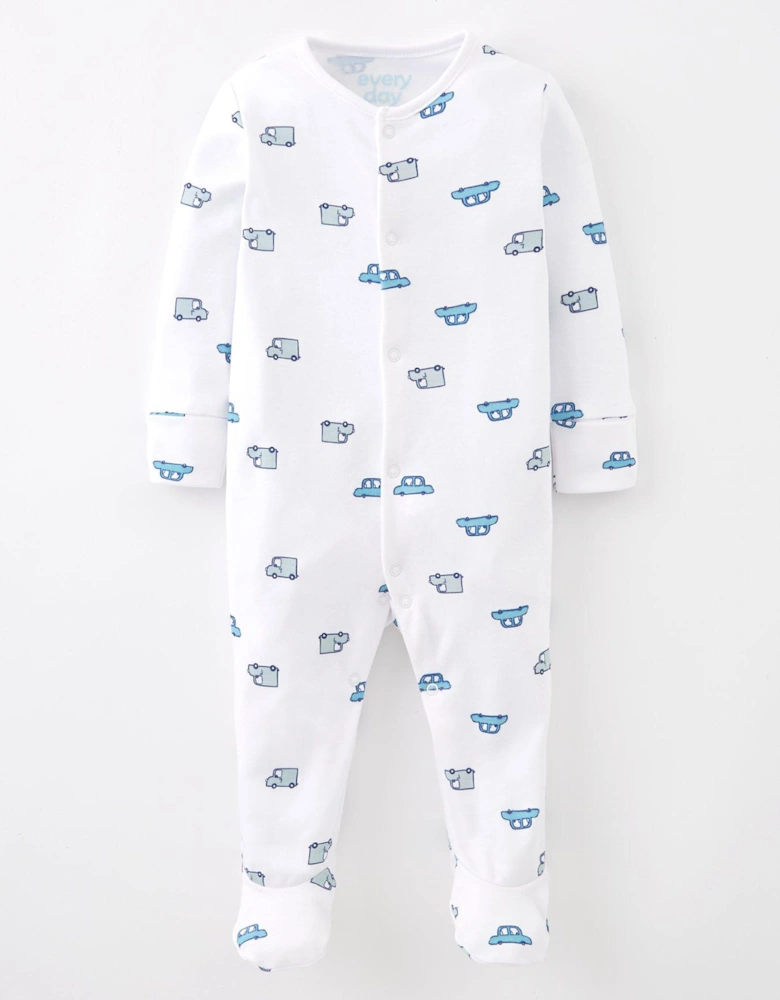 Baby Boys 3 Pack Sleepsuits - Blue