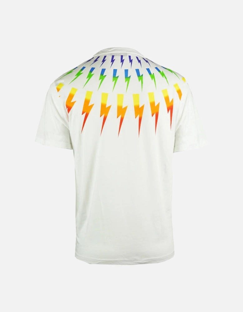 Multicolour Lightning Bolt White Oversize Tee