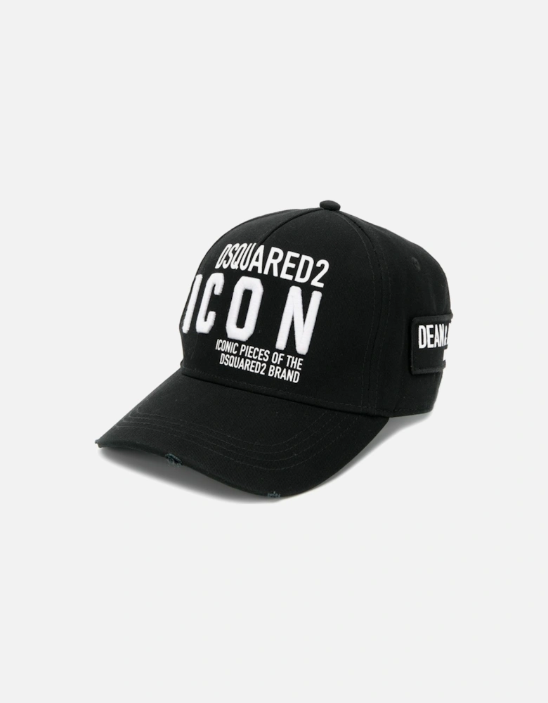 ICONIC Embroidered Logo Baseball Cap in Black