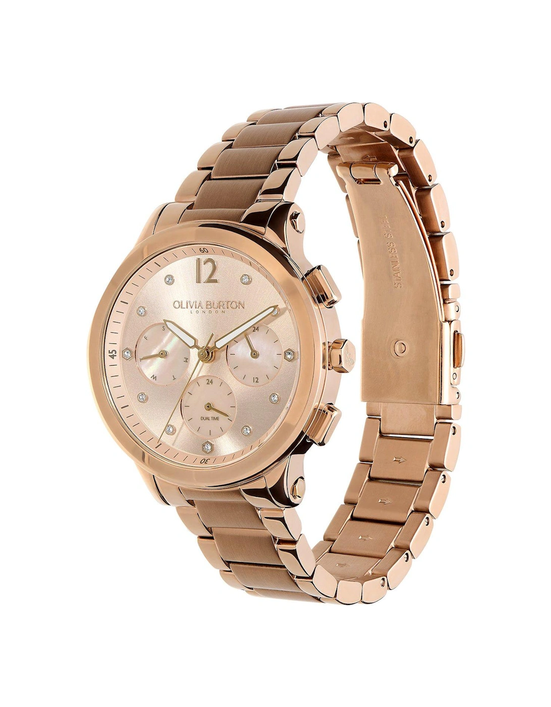 Sports Luxe Carnation Gold Tone Multifunction Watch
