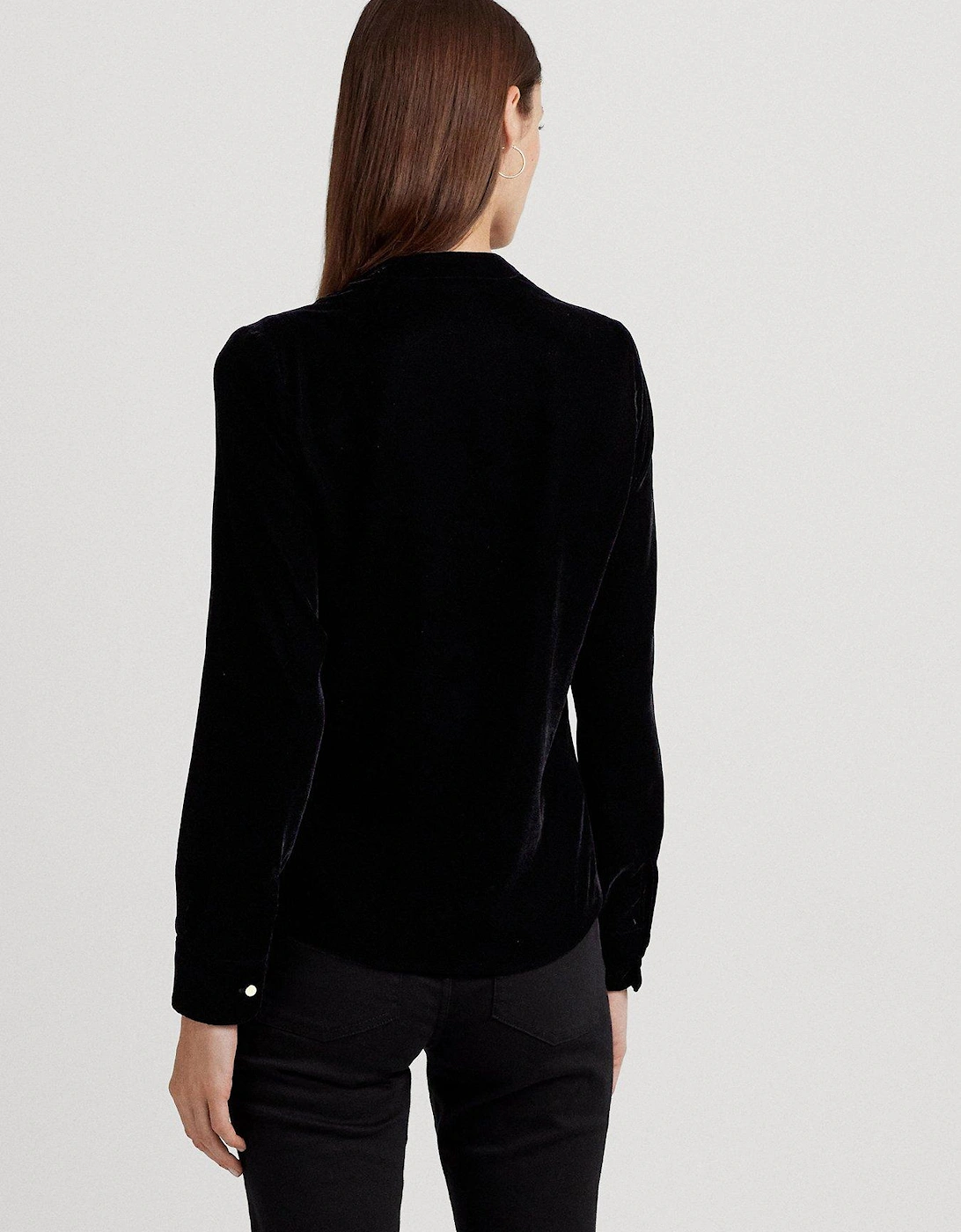 Cilfette-long Sleeve-blouse - Black