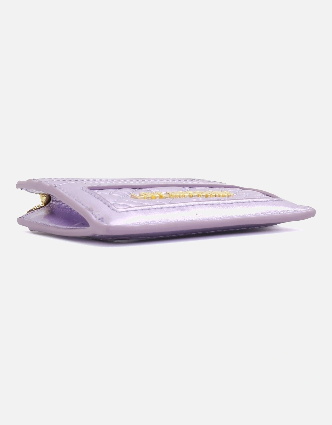 Quilt Zip Metallic Lavender Card Holder
