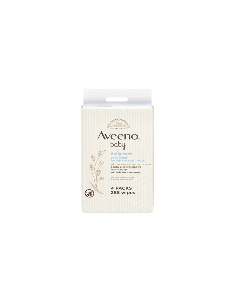 Baby Daily Care Wipes - Pack of 4 (288 Wipes) - Aveeno