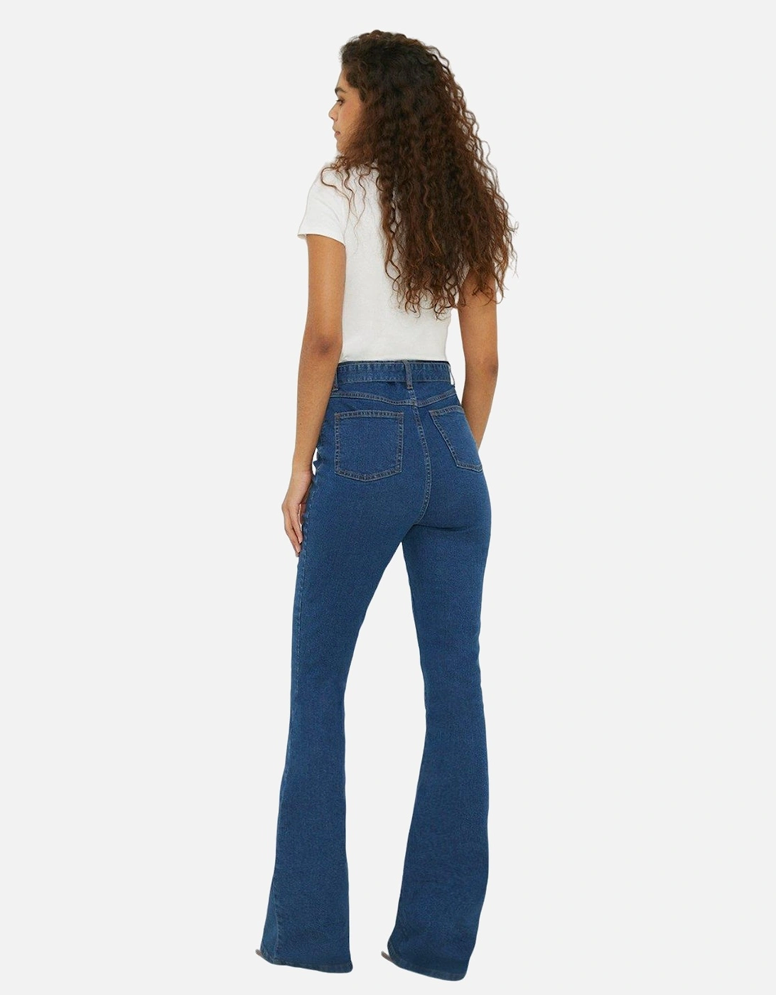 Womens/Ladies Flared Waist Tie Tall Jeans