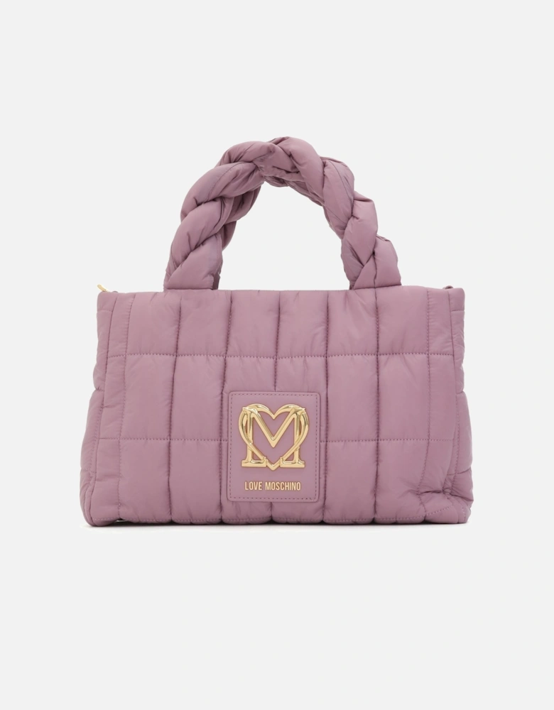 Quilted Nylon Lavender Tote Bag