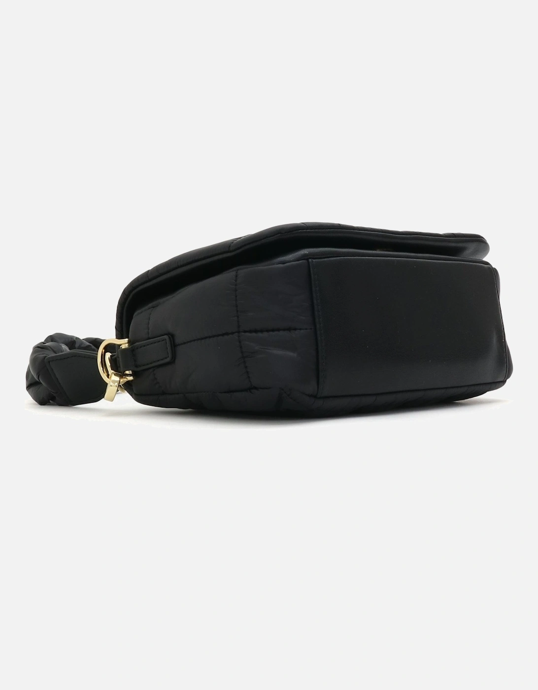 Quilted Flap Black Shoulder Bag