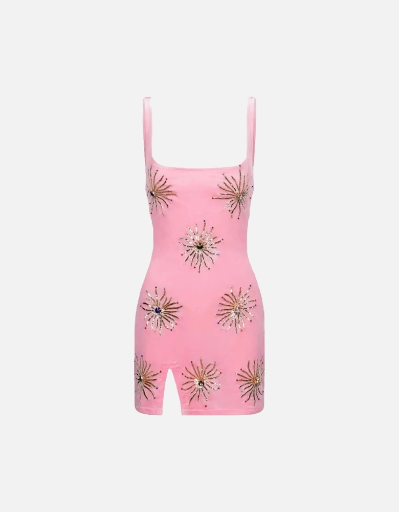 Callie Luxury Embellished Pink Party Dress