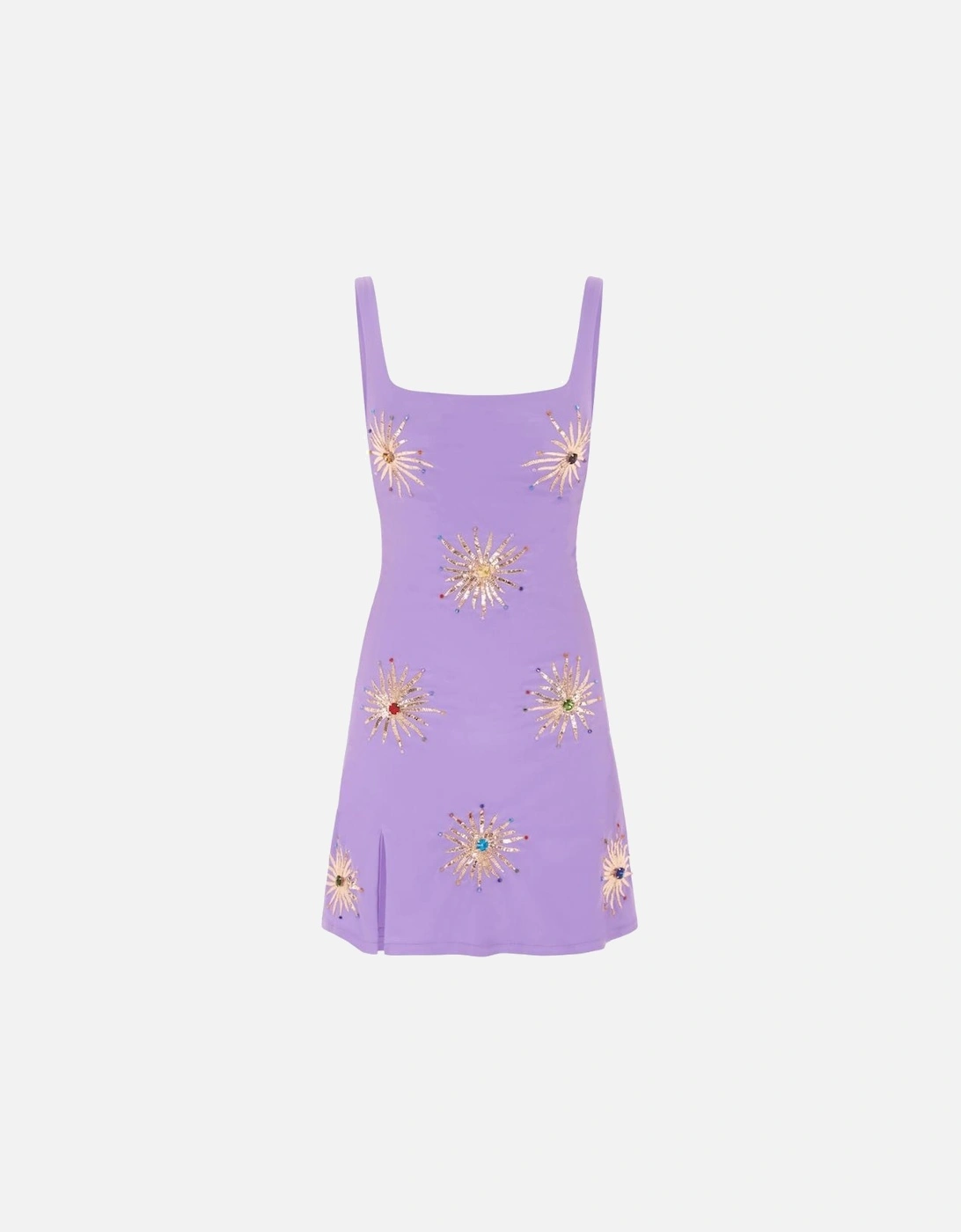 Iris Crystal Hand Embroidered Lilac Party Dress, 2 of 1