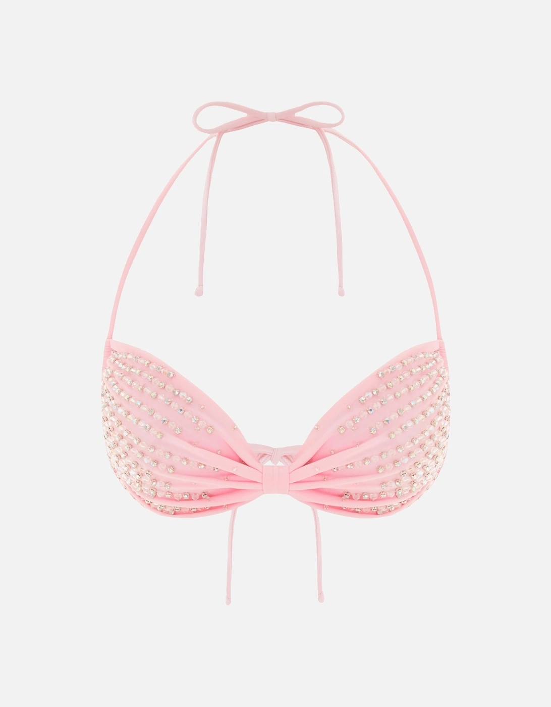 Ophelia Hand Embroidered Summer Bikini Top Pink, 5 of 4