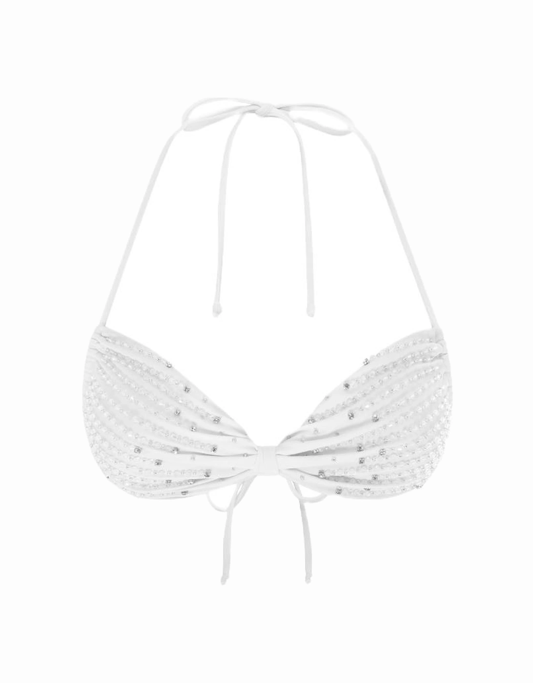 Ophelia Hand Embroidered Summer Bikini Top White, 4 of 3