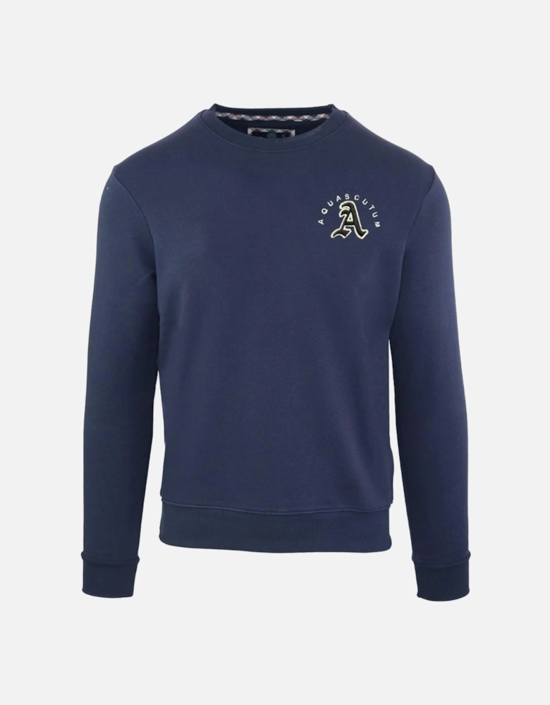 Embossed A Logo Navy Sweatshirt