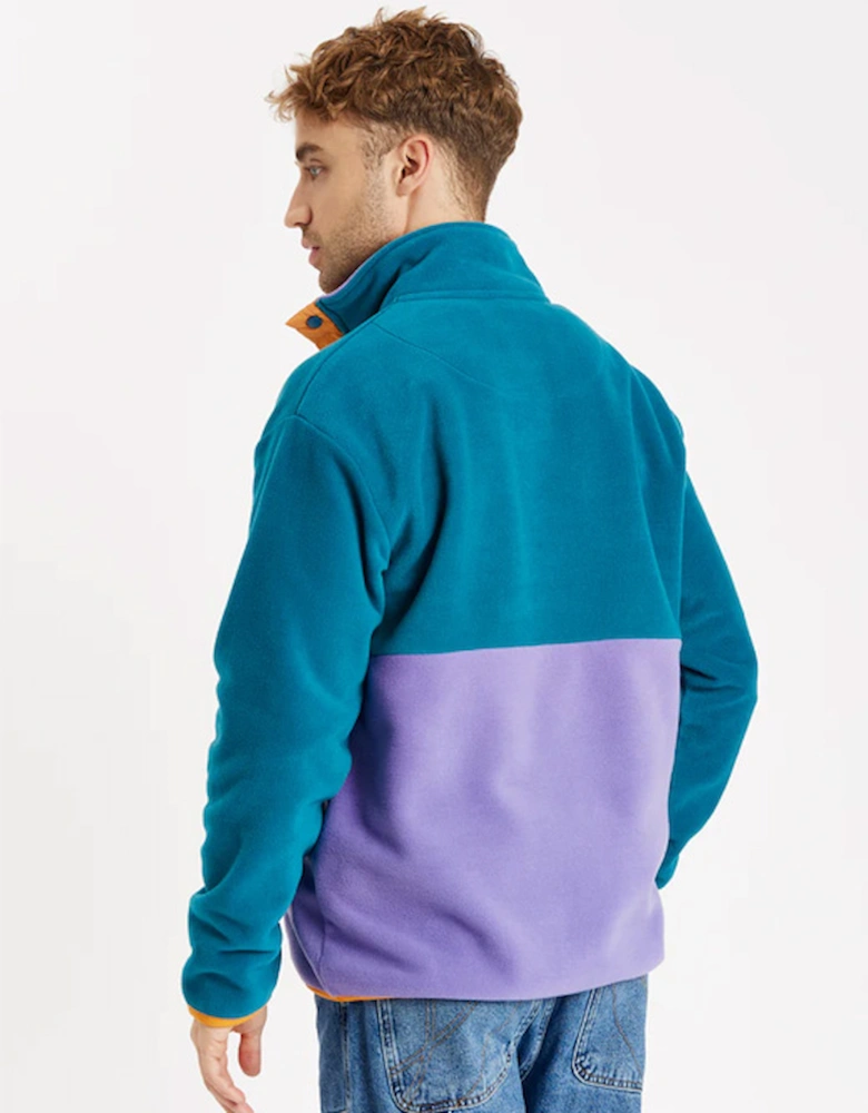 Unisex Oleander Popper Neck Fleece Colour Block